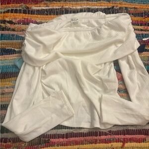 No Boundaries White Ribbed Stretch Top